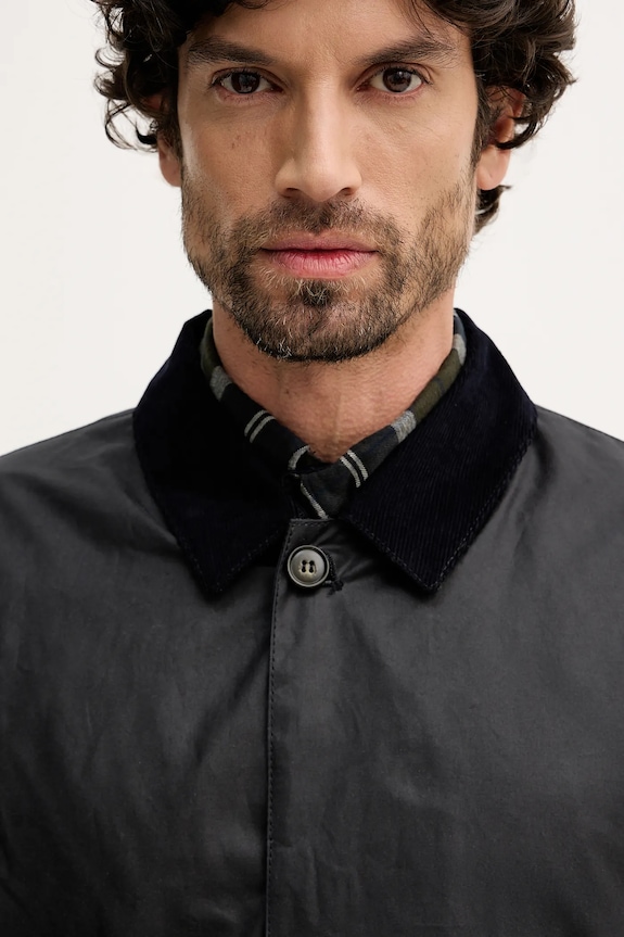 Bavlnená bunda Barbour Lorden tmavomodrá MWX2526