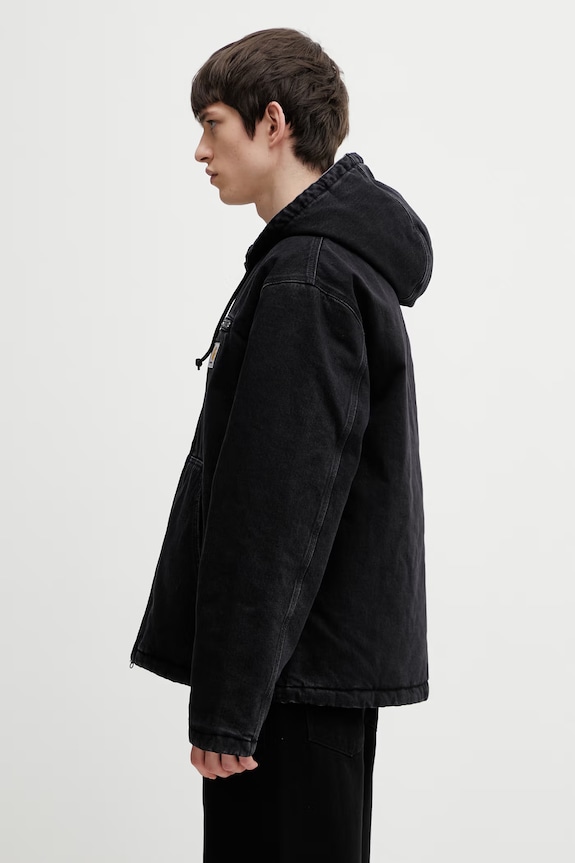 Хлопковая джинсовая куртка Carhartt WIP Cleveland Jacket I036258.8906 чёрный SS26