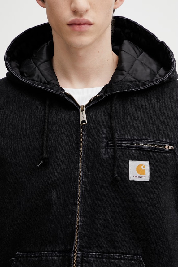 Хлопковая джинсовая куртка Carhartt WIP Cleveland Jacket чёрный I036258.8906