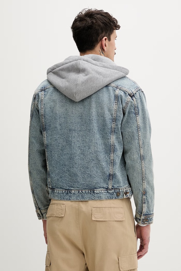Odzież Guess Jeans kurtka męska jeansowa M6RN67.D5M5O niebieski
