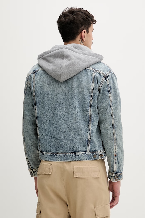 Odzież Guess Jeans kurtka męska jeansowa M6RN67.D5M5O niebieski