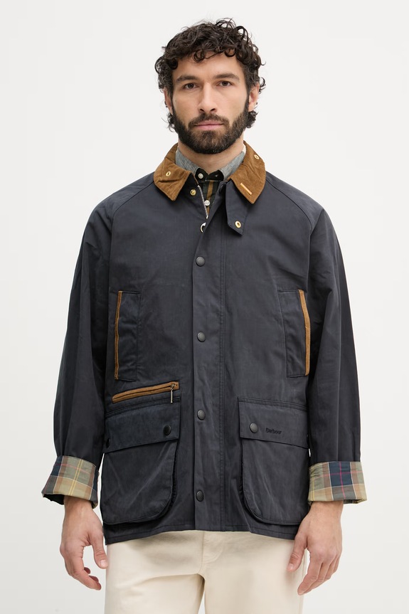 Barbour μεταβατικό μπουφάν ανδρικό με βαμβάκι Bedale σκούρο μπλε MCA1091