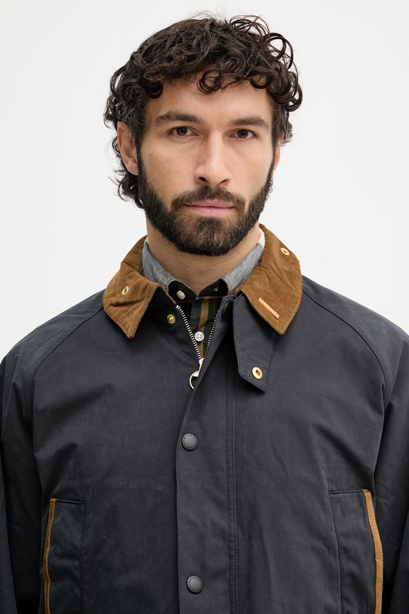 Barbour μεταβατικό μπουφάν ανδρικό με βαμβάκι Bedale σκούρο μπλε MCA1091