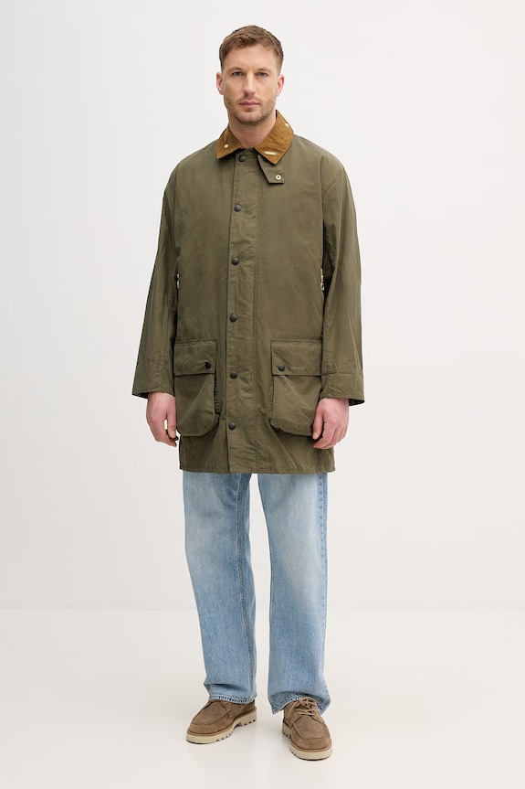 Barbour jachetă pentru bărbați, cu amestec de bumbac verde MCA1092