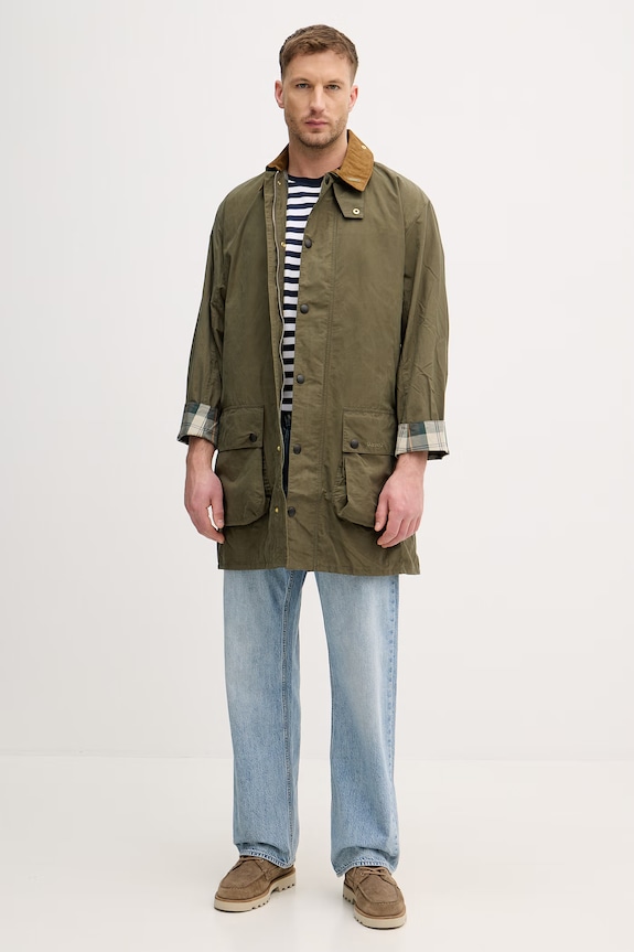 Barbour jachetă pentru bărbați, cu amestec de bumbac MCA1092 verde SS26