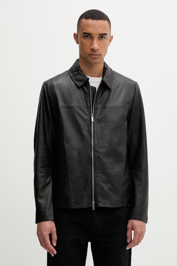 Calvin Klein férfi bőrkabát fekete LV04LF423G