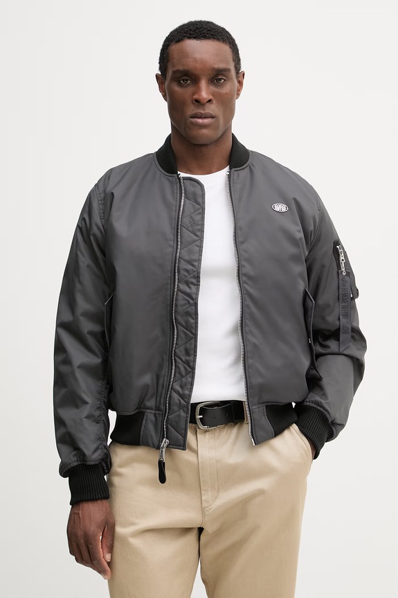 Bunda Alpha Industries World Logo MA-1 oversize sivá 266102
