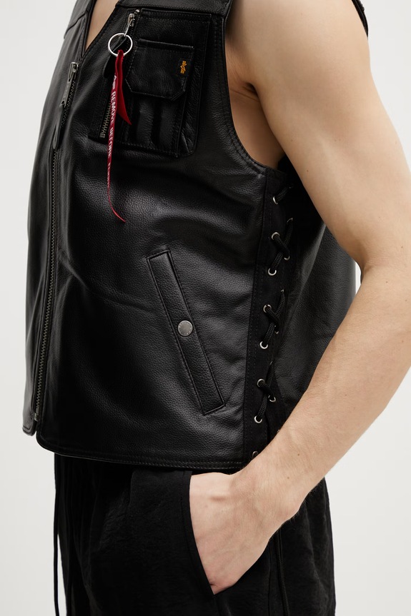 Шкіряний жилет Alpha Industries X-Force чорний 266108