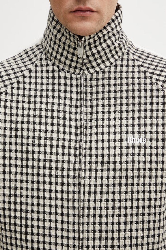RHUDE Gingham Hamptons демісезонна куртка з вовною чоловіча бежевий RHSS26JA01195