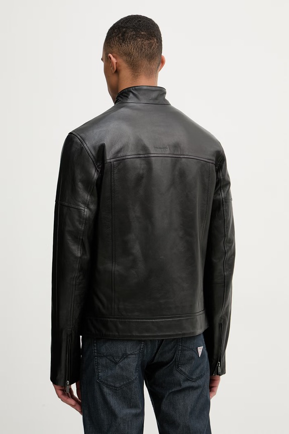 Odzież Trussardi kurtka przejściowa męska skórzana R301M000054N czarny