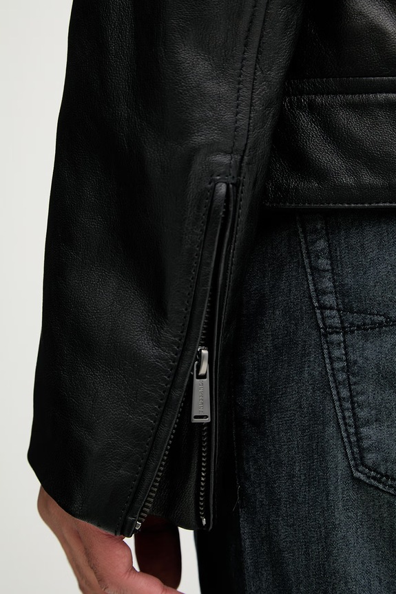 Trussardi kurtka przejściowa męska skórzana R301M000054N czarny