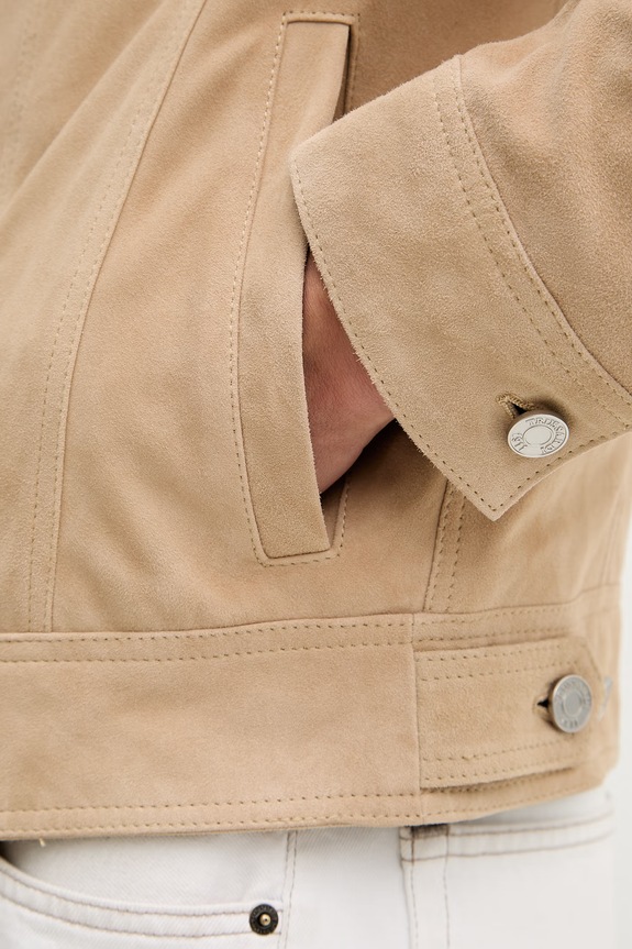 Trussardi kurtka męska zamszowa R315M000052N beżowy