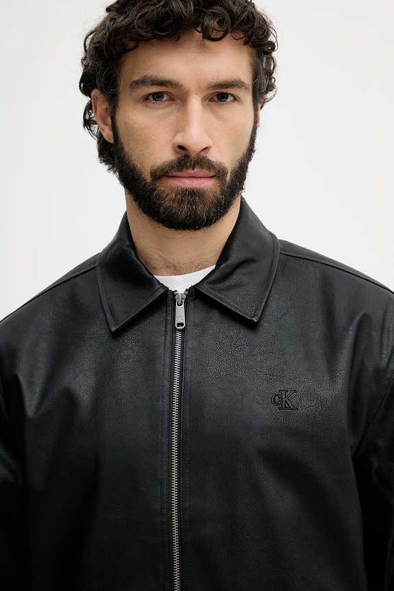 Calvin Klein Jeans prechodná bunda pánska čierna LV04RF403G