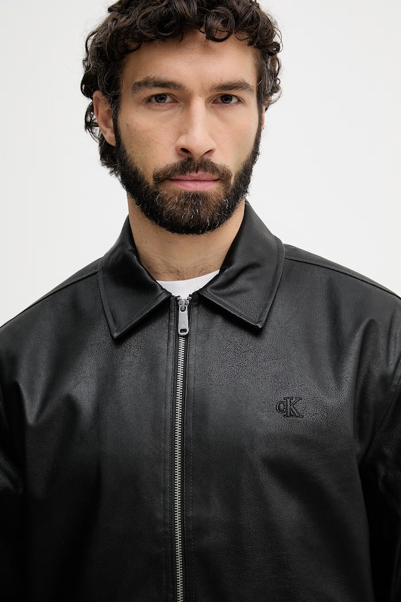 Calvin Klein Jeans prechodná bunda pánska čierna LV04RF403G