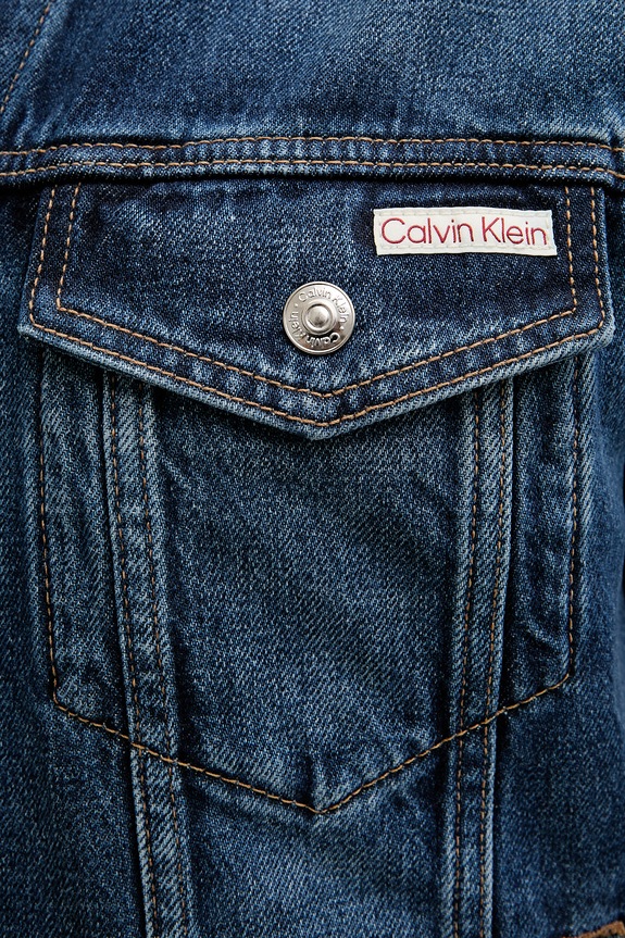 Calvin Klein Jeans traper jakna za muškarce od pamuka LV04RF705G mornarsko plava