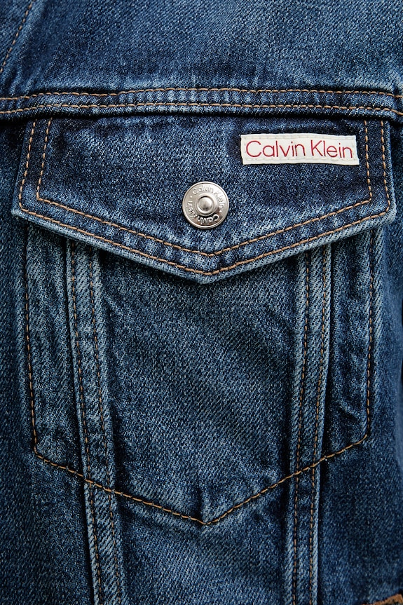 Calvin Klein Jeans traper jakna za muškarce od pamuka LV04RF705G mornarsko plava