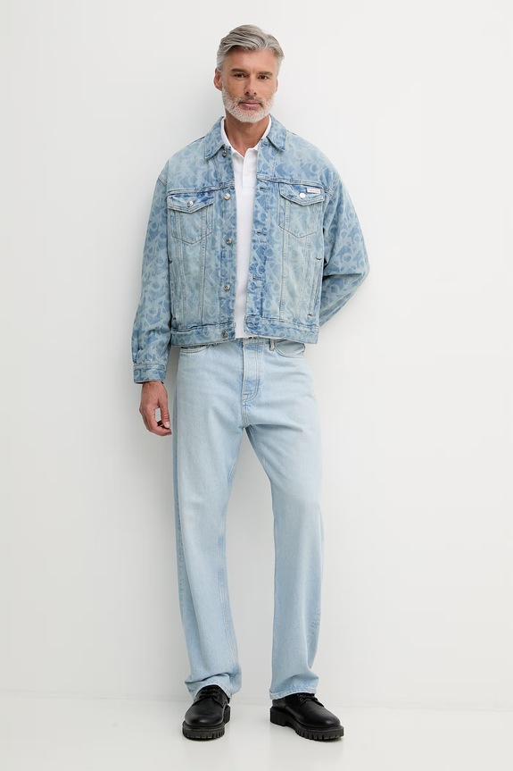 Calvin Klein Jeans prijelazna jakna muška traper LV04RG764G plava SS26