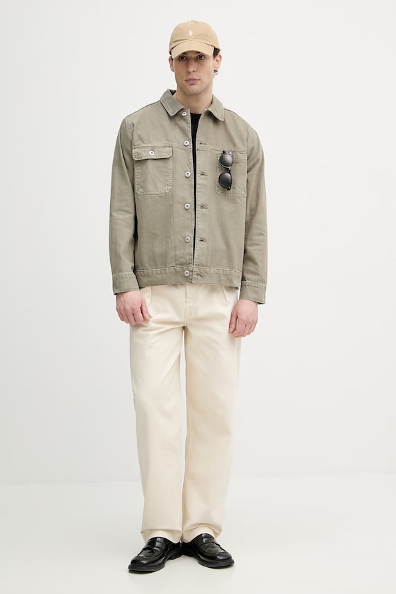 Lindbergh jachetă pentru bărbați, din denim 30.304030CD verde SS26