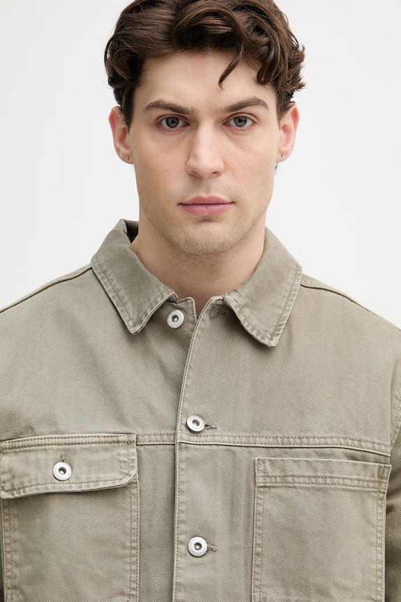 Lindbergh jachetă pentru bărbați, din denim verde 30.304030CD