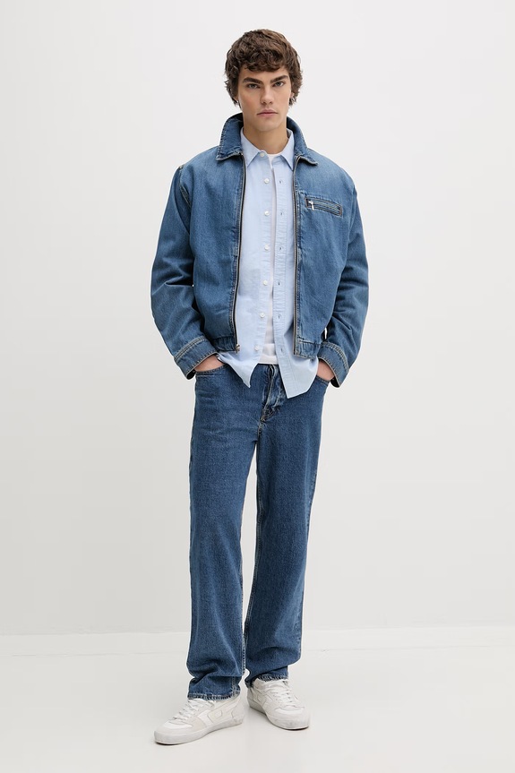 Levi's krátka bunda pánska rifľová CRISTOBAL GARAGE 005BL.0002 modrá SS26