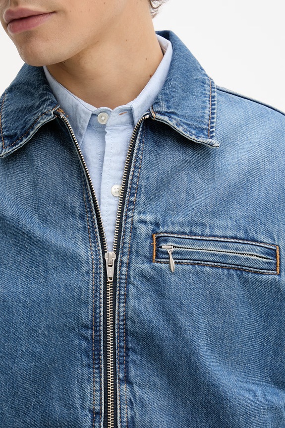 Levi's krátka bunda pánska rifľová CRISTOBAL GARAGE 005BL.0002 modrá