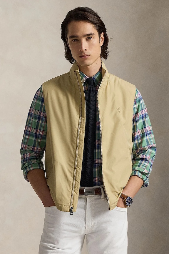 Polo Ralph Lauren bezrękawnik bez kaptura brązowy 710961832
