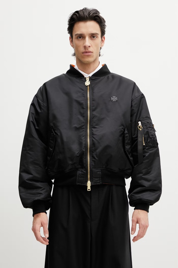Vetements Leather Crosses Men's bomber jacket black ME76BJ004B