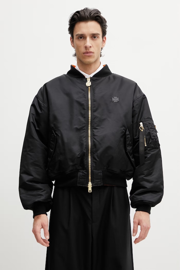 Vetements Leather Crosses Men's bomber jacket black ME76BJ004B