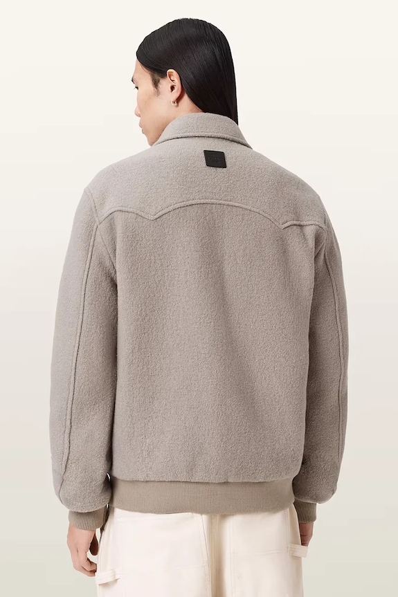 AllSaints bomberka męska wełniana ROYCE M013OE beżowy SS26