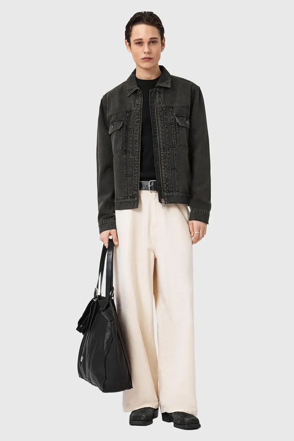 Oblečení Džínová bunda AllSaints BRIGHTMORE M018OC černá