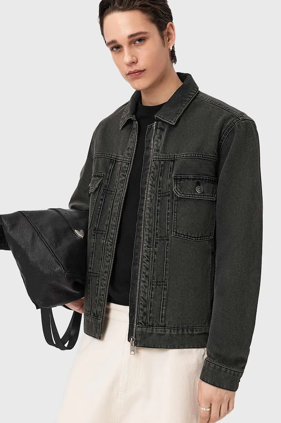 Džínová bunda AllSaints BRIGHTMORE černá M018OC