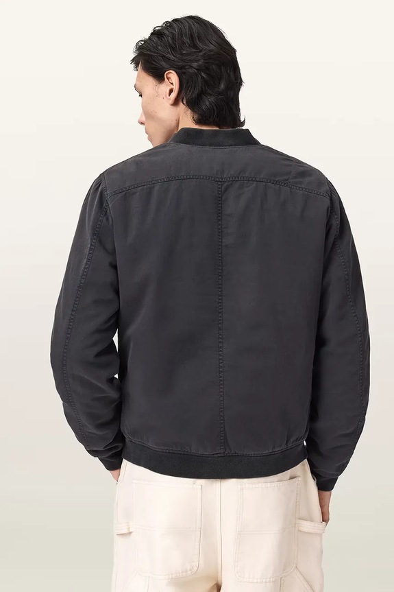 AllSaints geacă bomber pentru bărbați din bumbac FORRES M057OD negru SS26