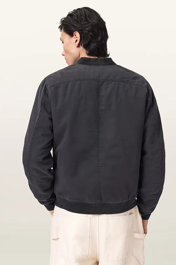 AllSaints geacă bomber pentru bărbați din bumbac FORRES M057OD negru SS26