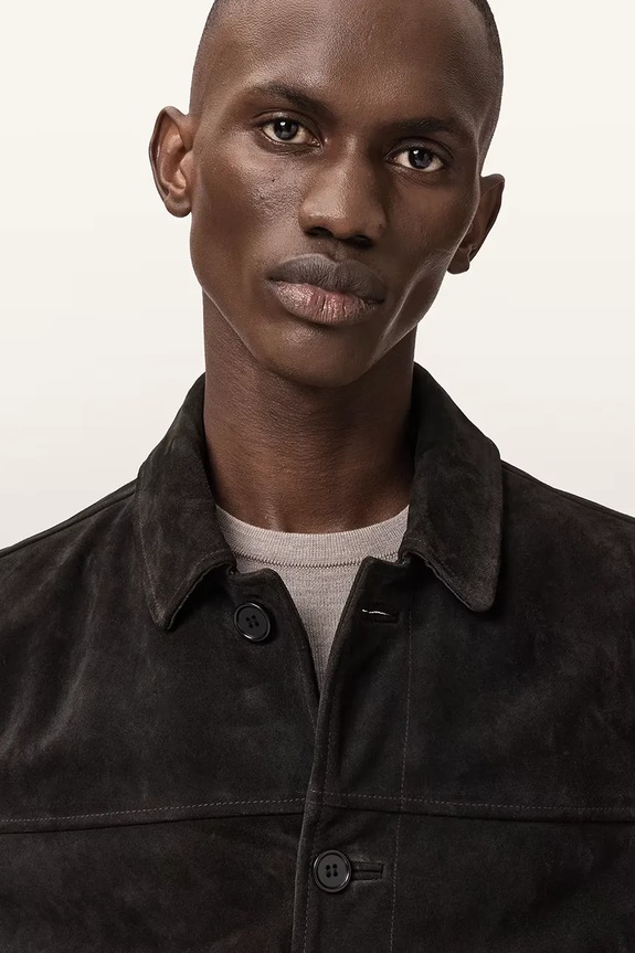 Δερμάτινο μπουφάν AllSaints NATES μαύρο M002LE