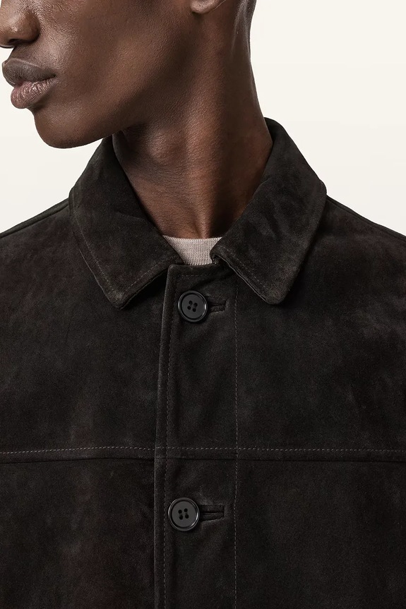 Δερμάτινο μπουφάν AllSaints NATES M002LE μαύρο