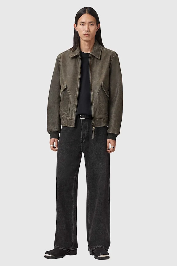 Oblečenie Kožená bunda AllSaints MARLAND M003LE hnedá