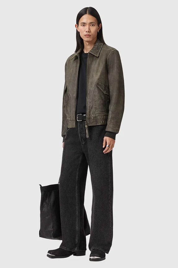 Kožená bunda AllSaints MARLAND M003LE