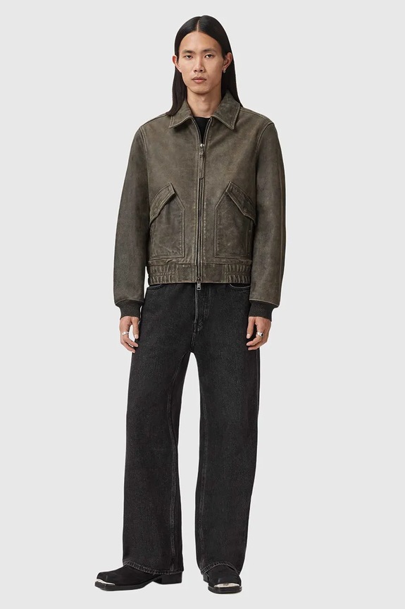 Kožená bunda AllSaints MARLAND M003LE