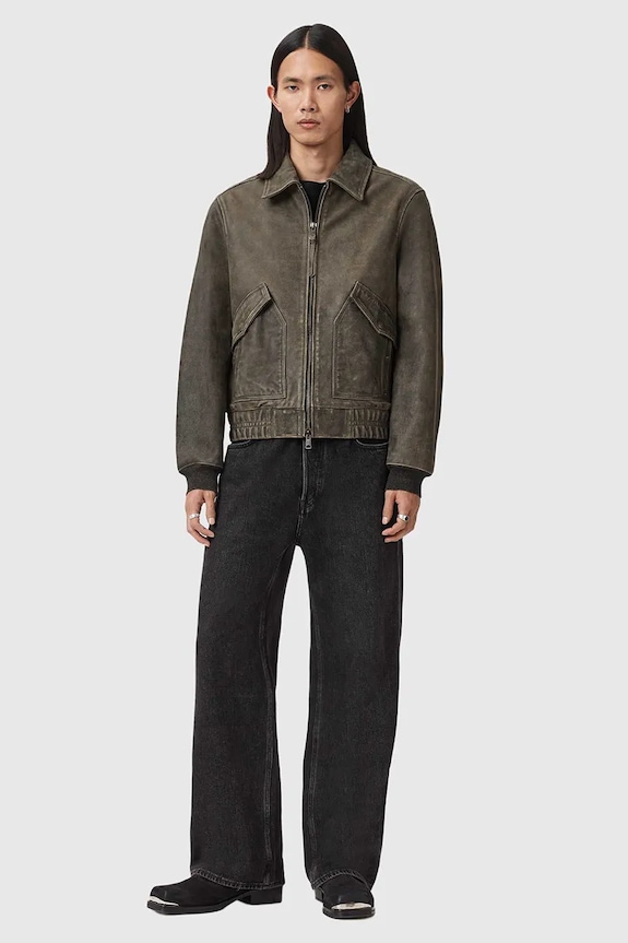 Kožená bunda AllSaints MARLAND M003LE