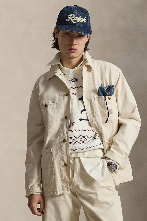 Polo Ralph Lauren jachetă de bumbac necaptusit bej 710A13003