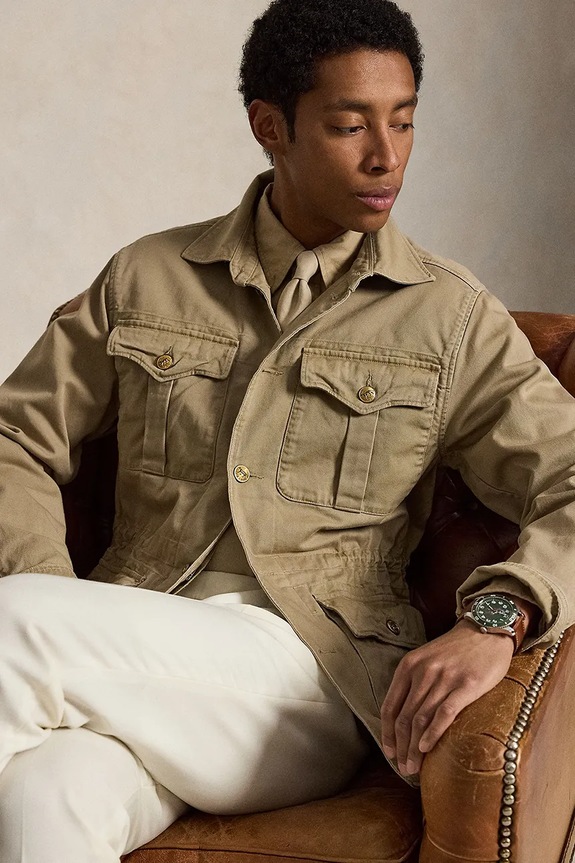 Polo Ralph Lauren μεταβατικό μπουφάν Ανδρικό βαμβακερό 710P07788 καφέ