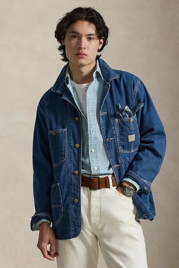 Polo Ralph Lauren kurtka przejściowa męska jeansowa granatowy 710P08160
