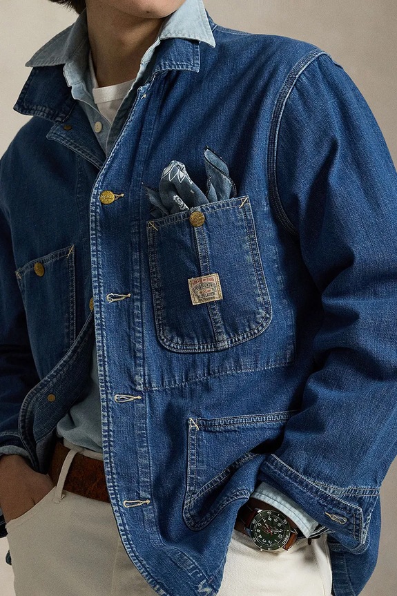 Polo Ralph Lauren kurtka przejściowa męska jeansowa granatowy 710P08160