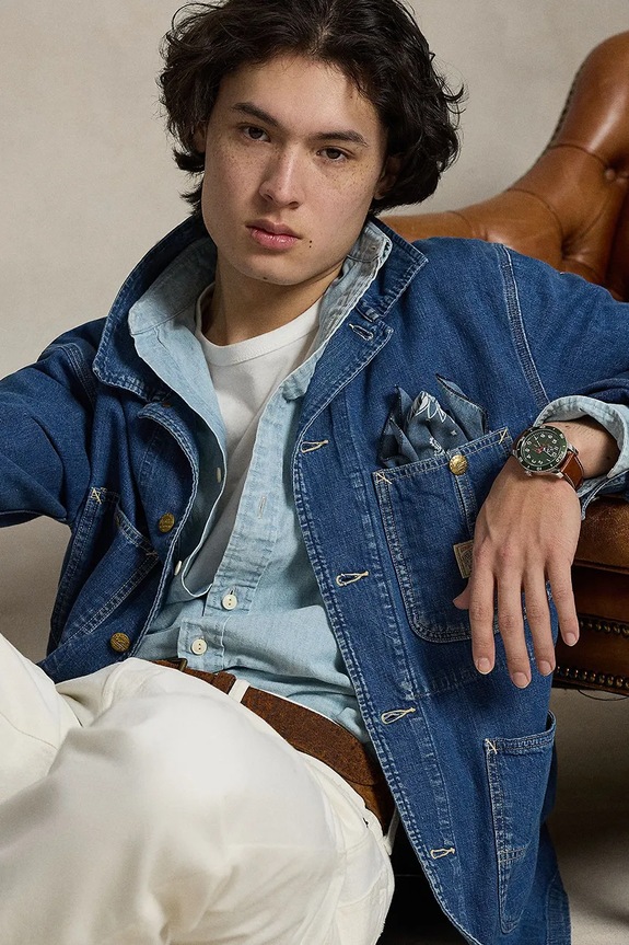 Polo Ralph Lauren kurtka przejściowa męska jeansowa 710P08160 granatowy