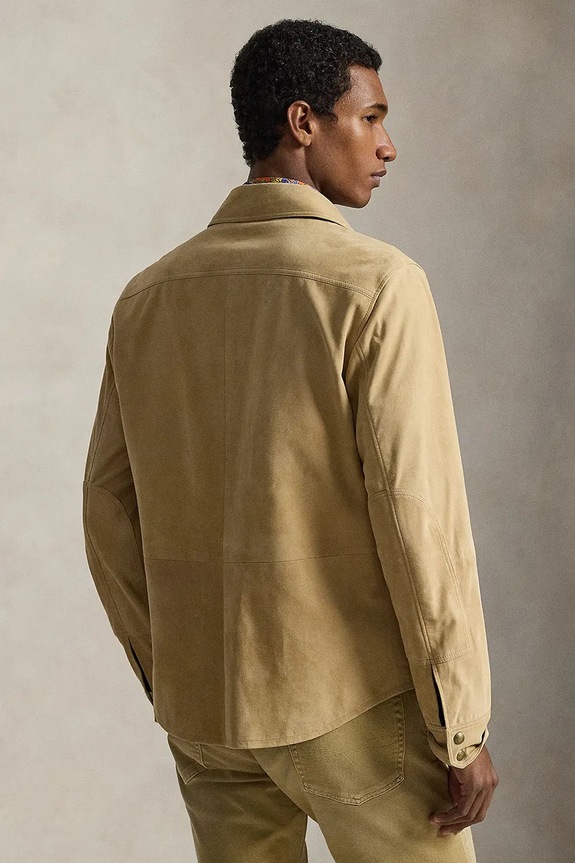 Semišová bunda Polo Ralph Lauren 710955766 hnědá SS26