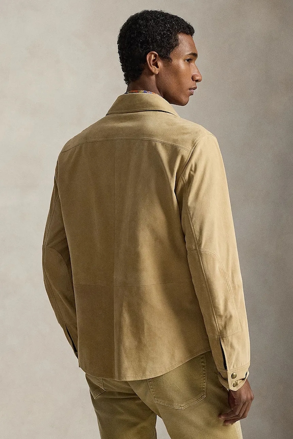 Semišová bunda Polo Ralph Lauren 710955766 hnědá SS26