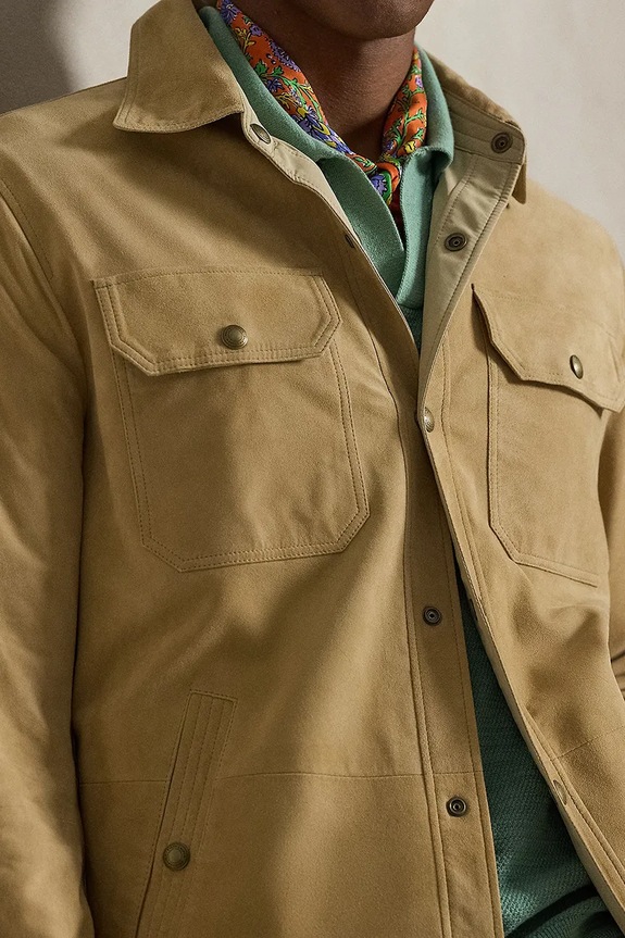 Semišová bunda Polo Ralph Lauren 710955766 hnědá