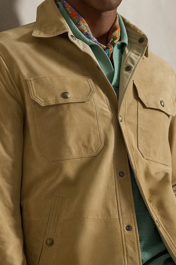 Semišová bunda Polo Ralph Lauren 710955766 hnědá