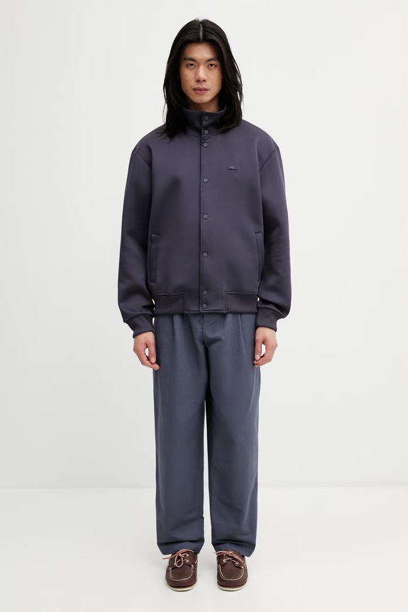 Lacoste felpa con cerniera da uomo BH0866 grigio