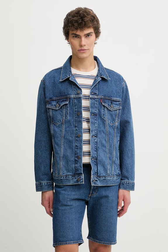 Levi's kurtka jeansowa RELAXED FIT bez kaptura niebieski A5782.0104